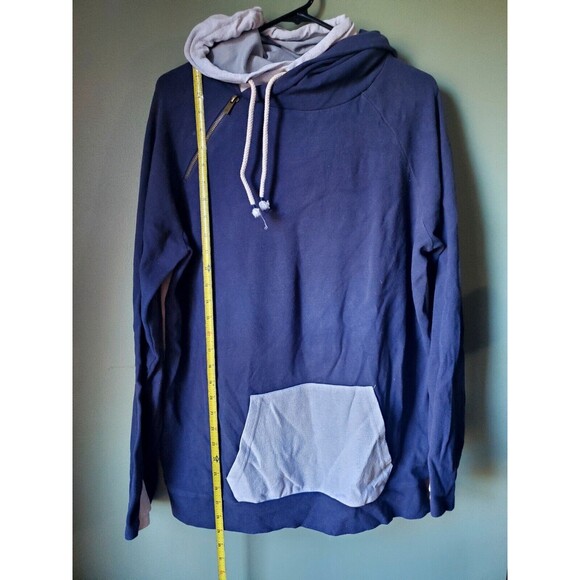 Ampersand Ave Womens Navy Herringbone Double Hood L/S Hoodie Size XXXL - Picture 9 of 13